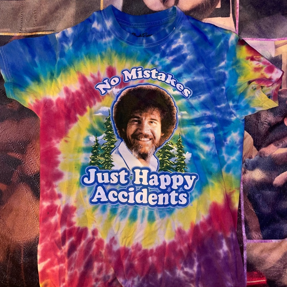 tie dye bob ross t-shirt